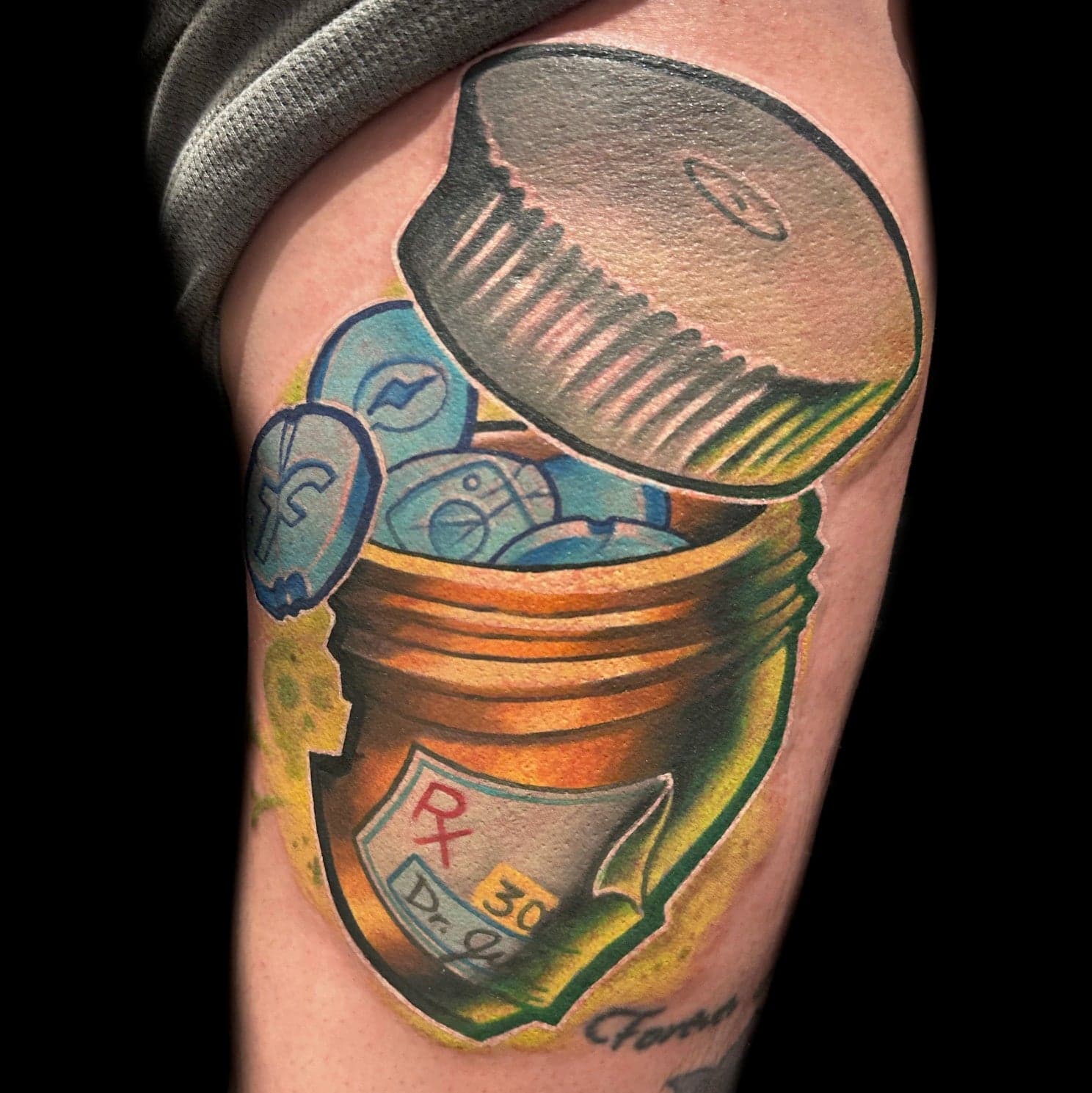 Custom new school tattoo by Jeremy Miller at Pigment ATX
