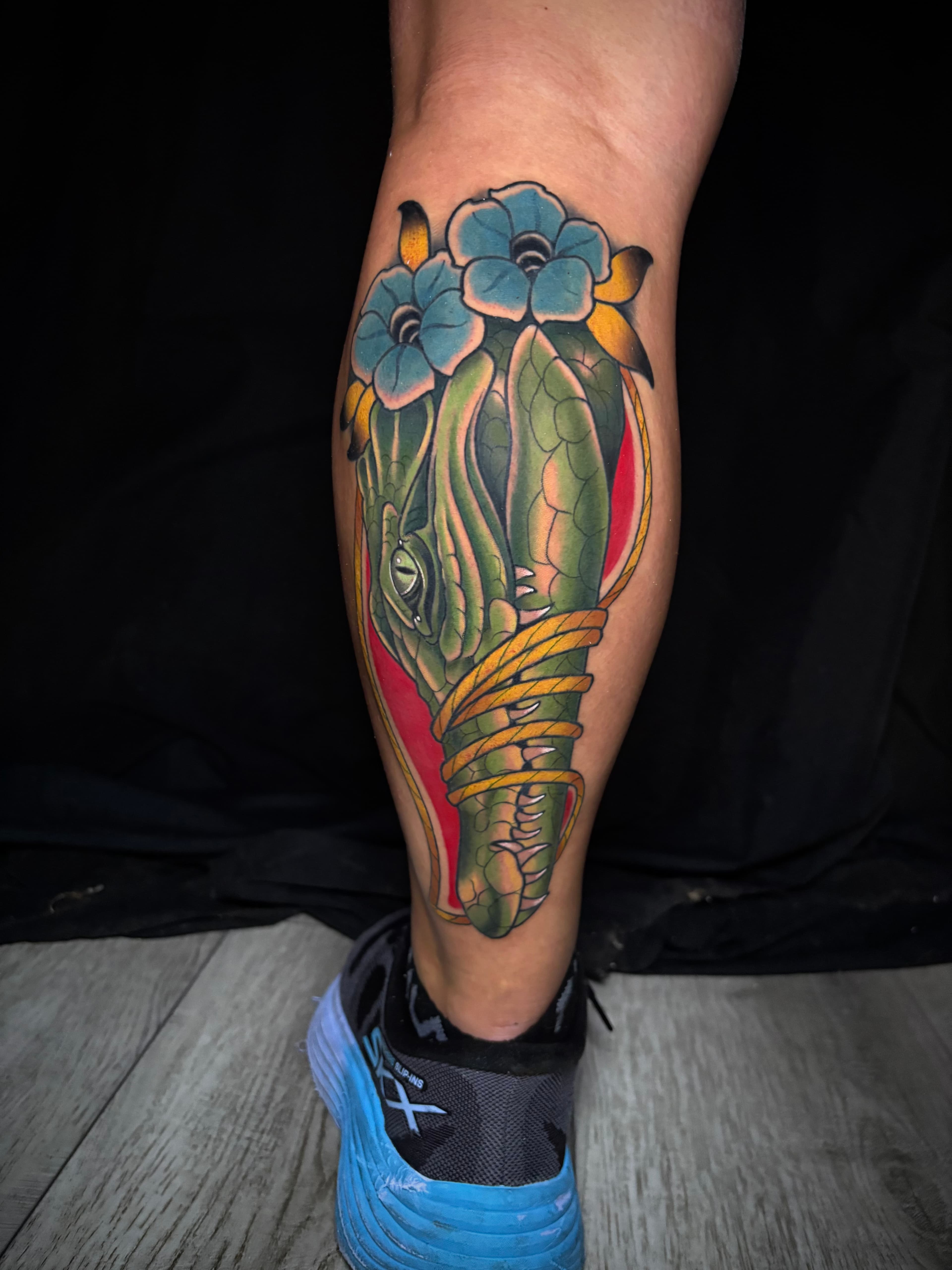 Neo traditional crocagator tattoo by Tanner Riggs