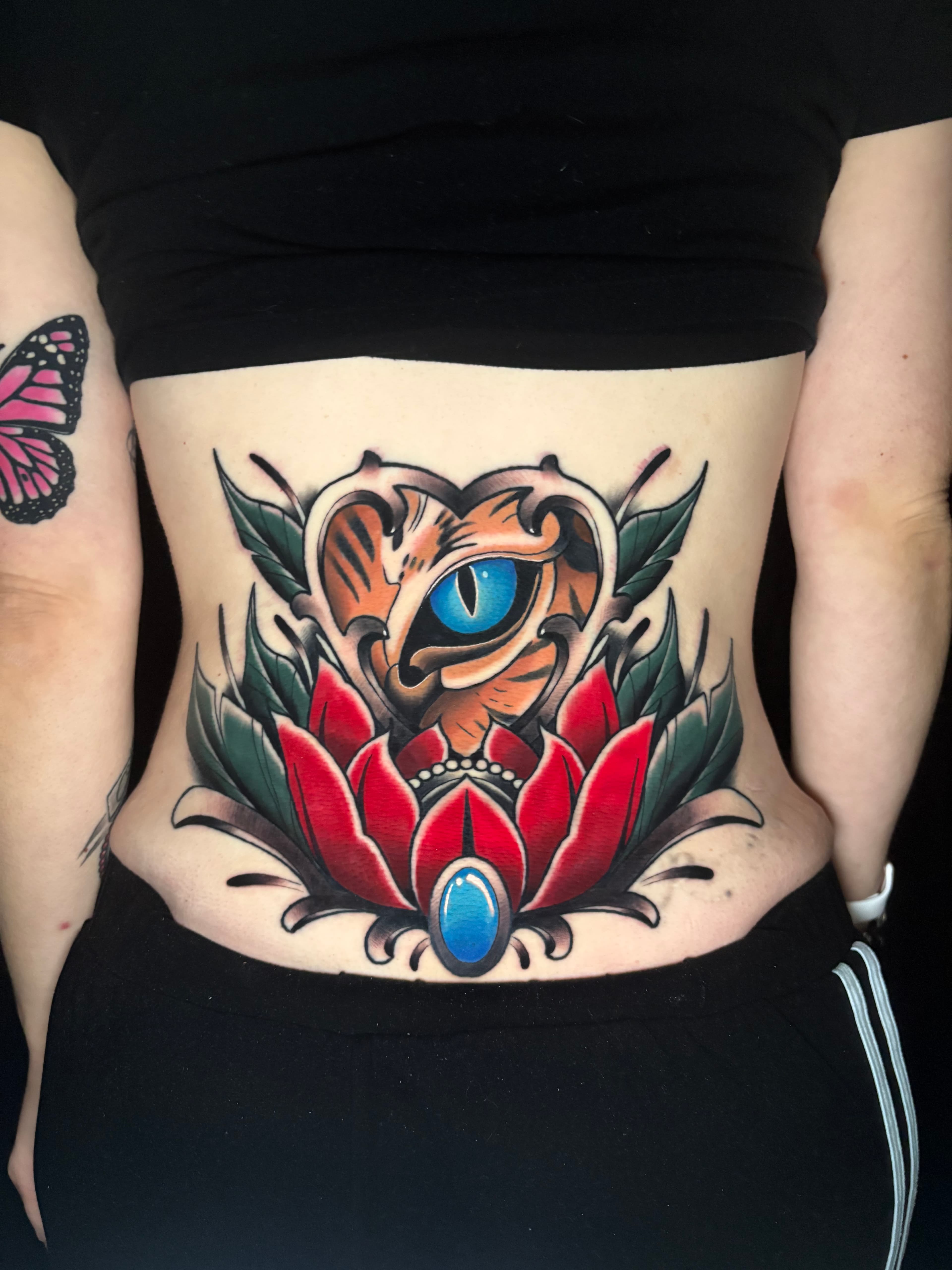 Eye of the tiger neo traditional tattoo by Tanner Riggs