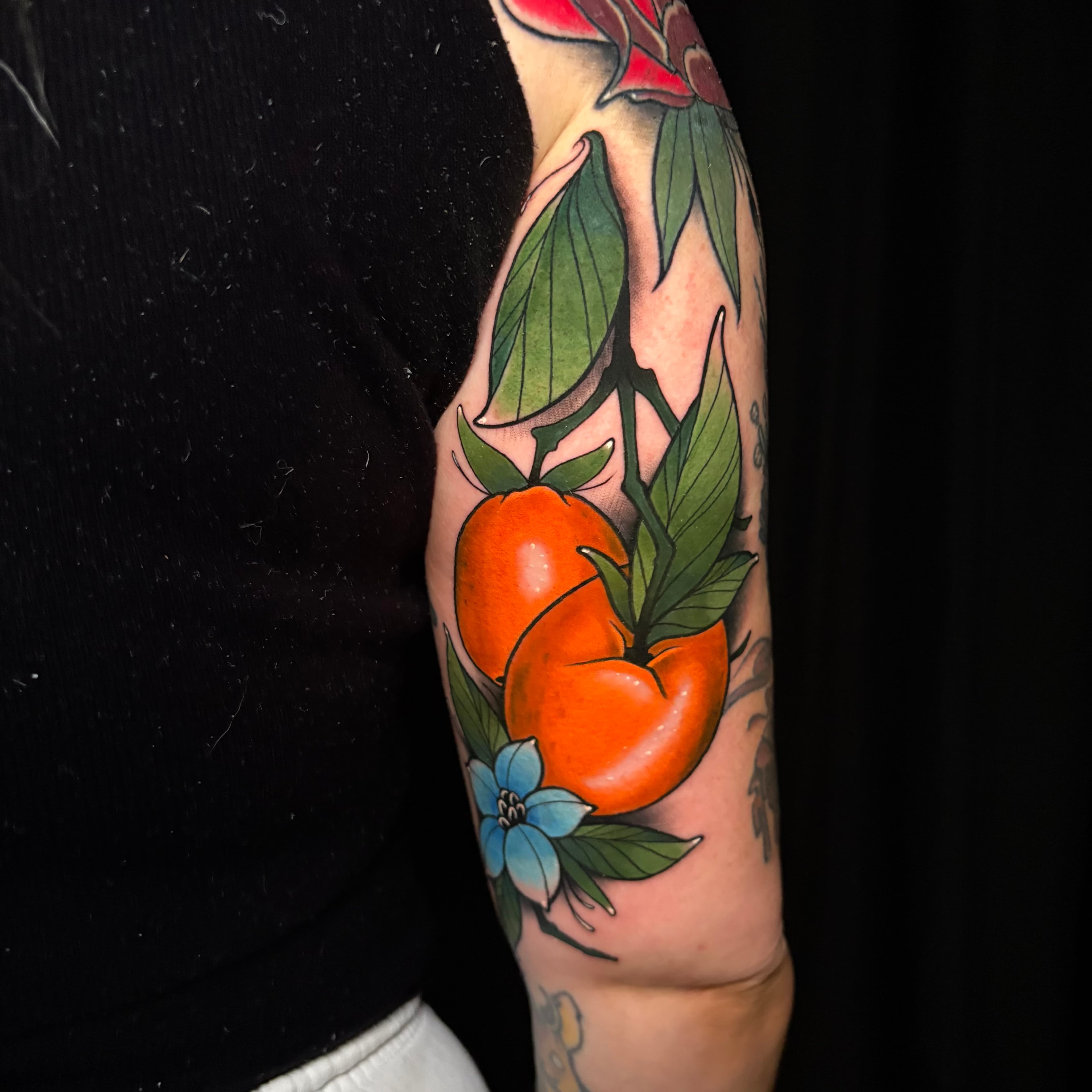Neo traditional oranges tattoo by Tanner Riggs