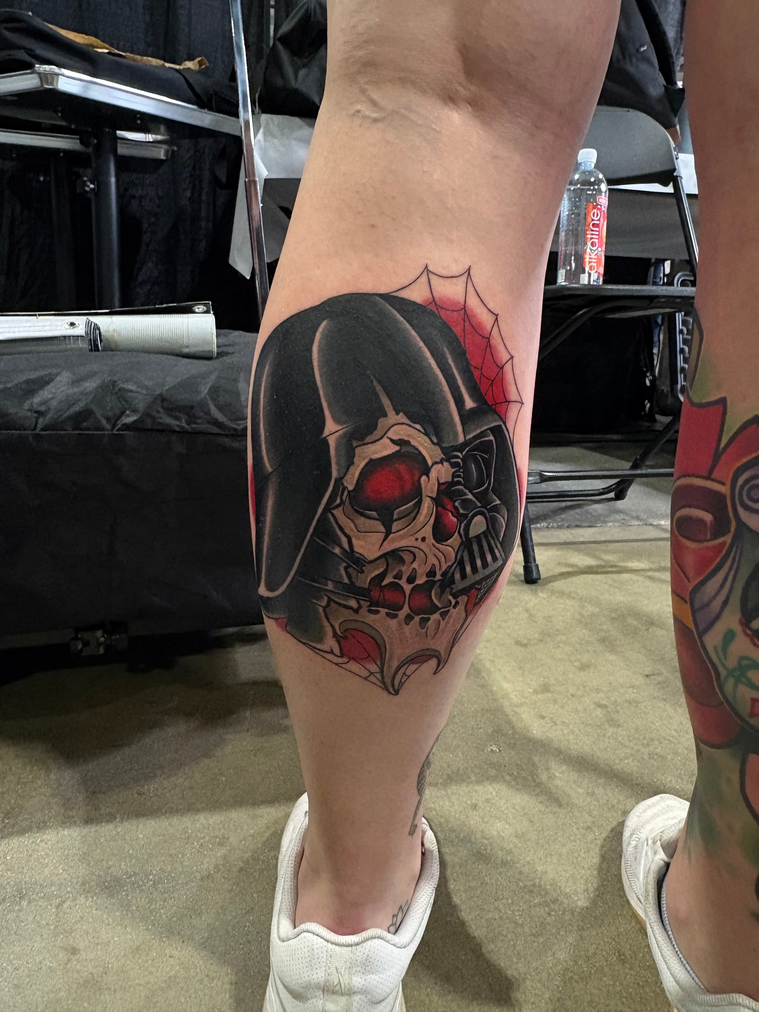 Neo traditional Darth Vader skull tattoo by Tanner Riggs
